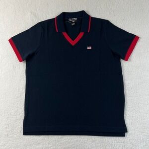 Polo Jeans Co. Polo Shirt Collard V-neck Made in USA‎ Navy Men's Size S VTG NWT